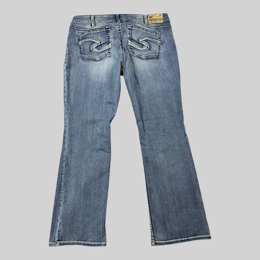 Silver Jeans Tuesday Bootcut Jeans Womens 40x31 Blue Embroidered Whiskered - Picture 11 of 11